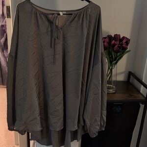 Cato Olive Green Blouse with Tie Neck